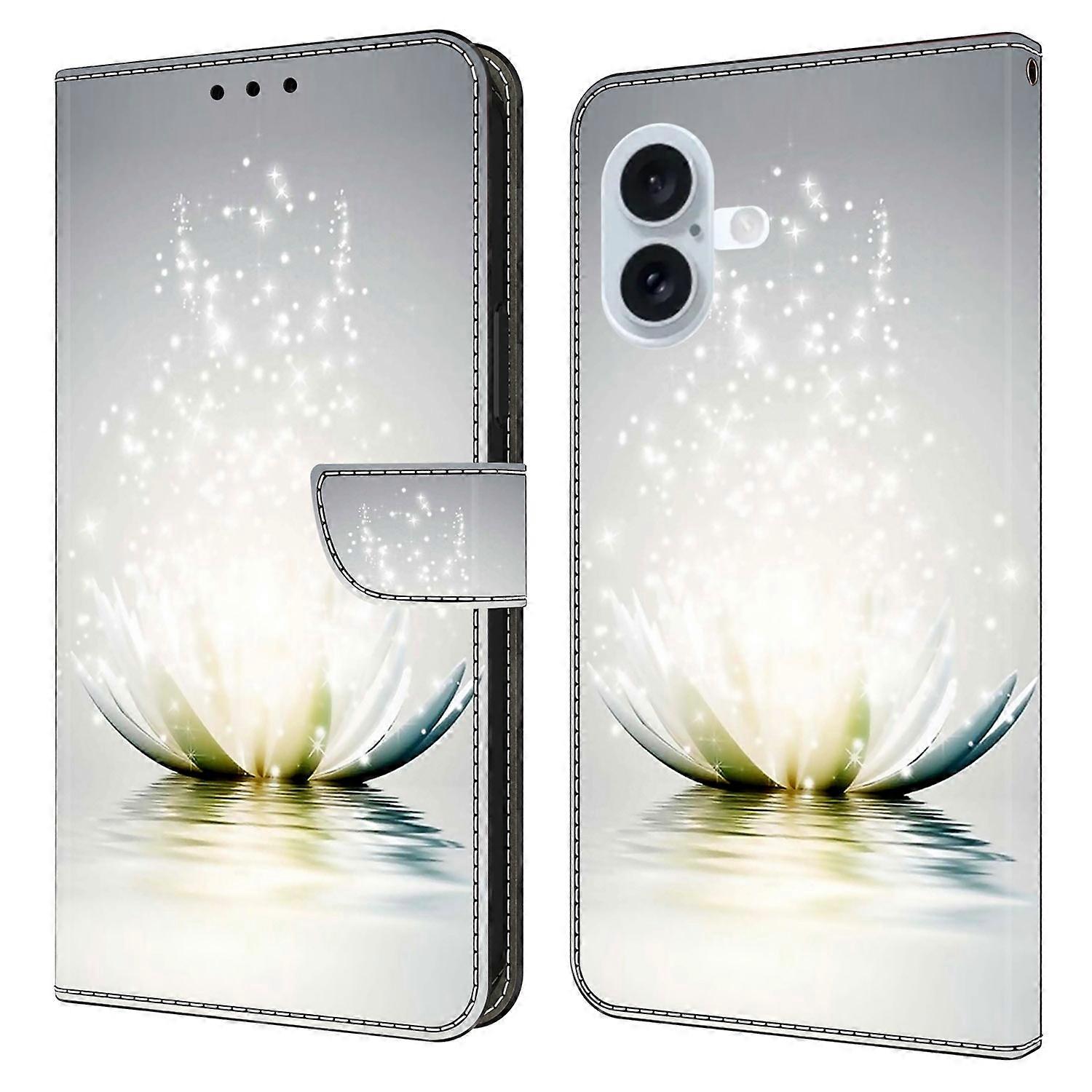 For iPhone 17 Case 3D Pattern PU Leather Wallet Phone Cover with Stand - Lotus