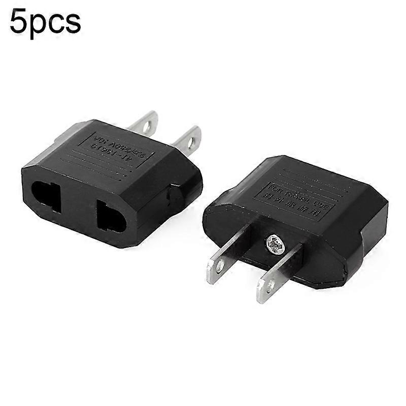 5pcs EU Plug to US Plug Charger Adapter