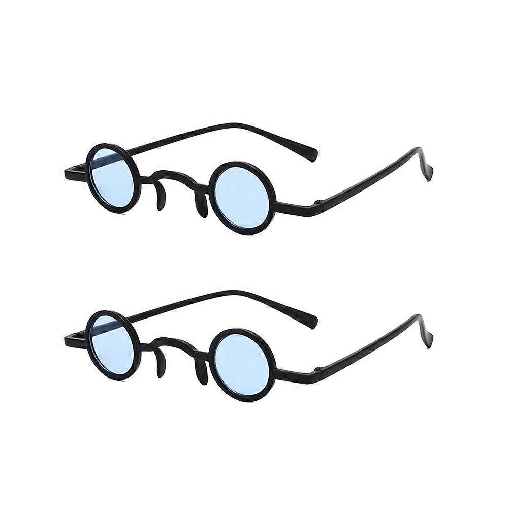Glasses Retro Funny Glasses for Decoration 2Pairs Blue Frame
