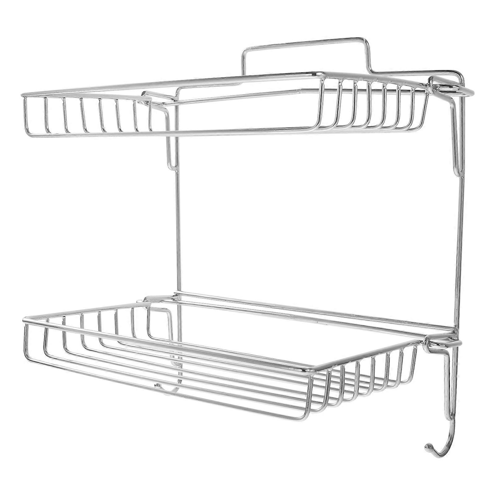 Bathroom Storage Rack Stainless Steel Wall Mounted Rack for Storage 2Pcs