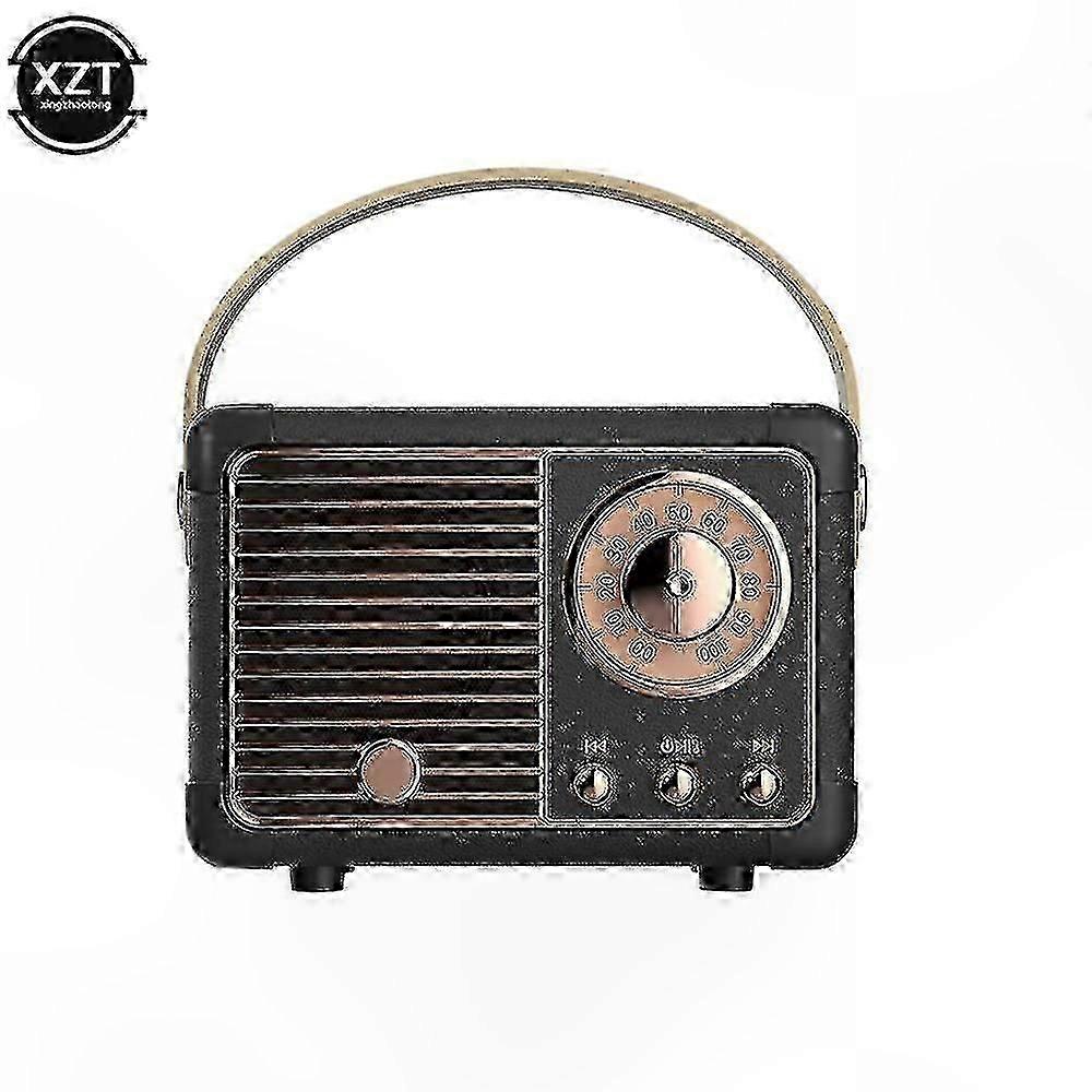 Vintage Style Portable Speaker with Bluetooth and USB, Retro FM Radio Music Player