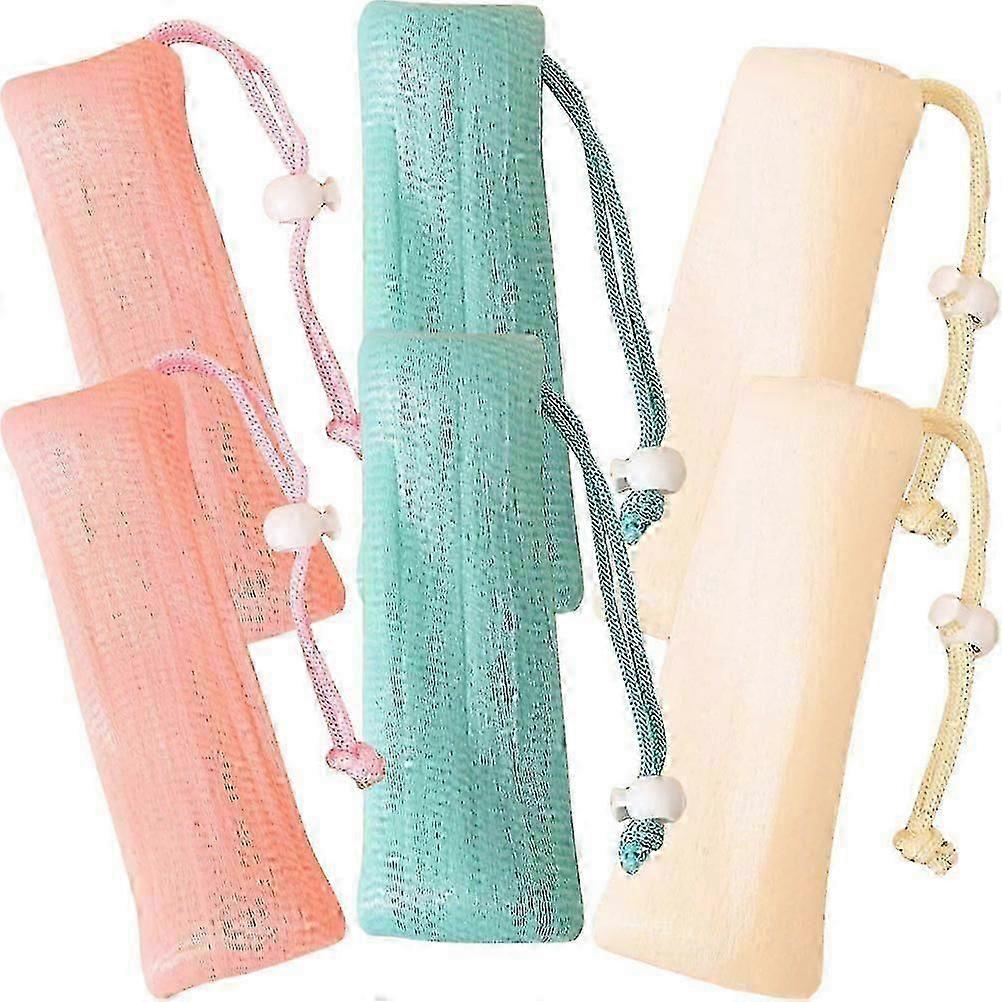 Hanging Soap Pouch 6Pcs Drawstring Design Exfoliating Soap Pouches For Shower Use In Assorted Color Made of PE!ZZ28