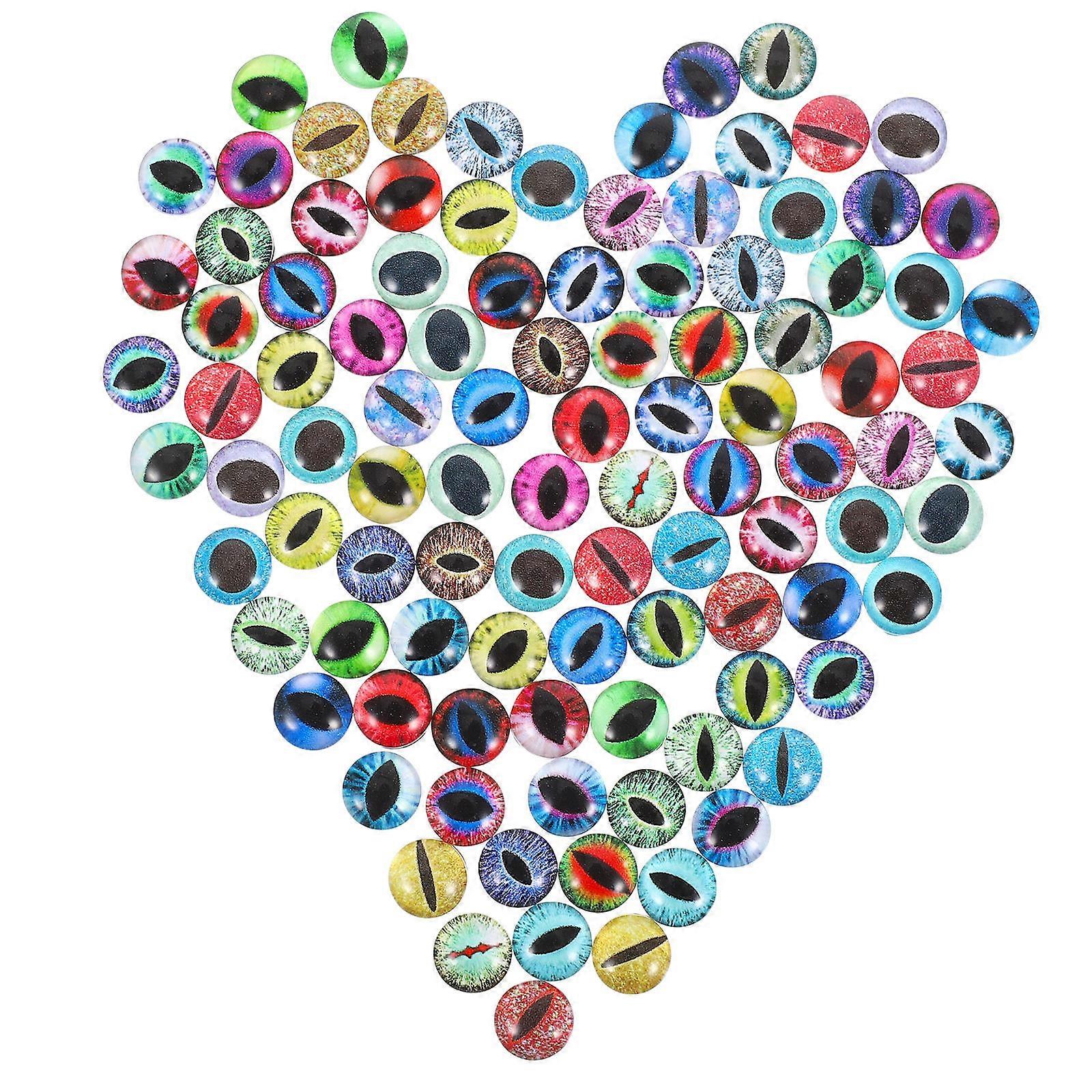 Glass Eyes for Jewelry Making Round Eye Patches 300Pcs Assorted Colors