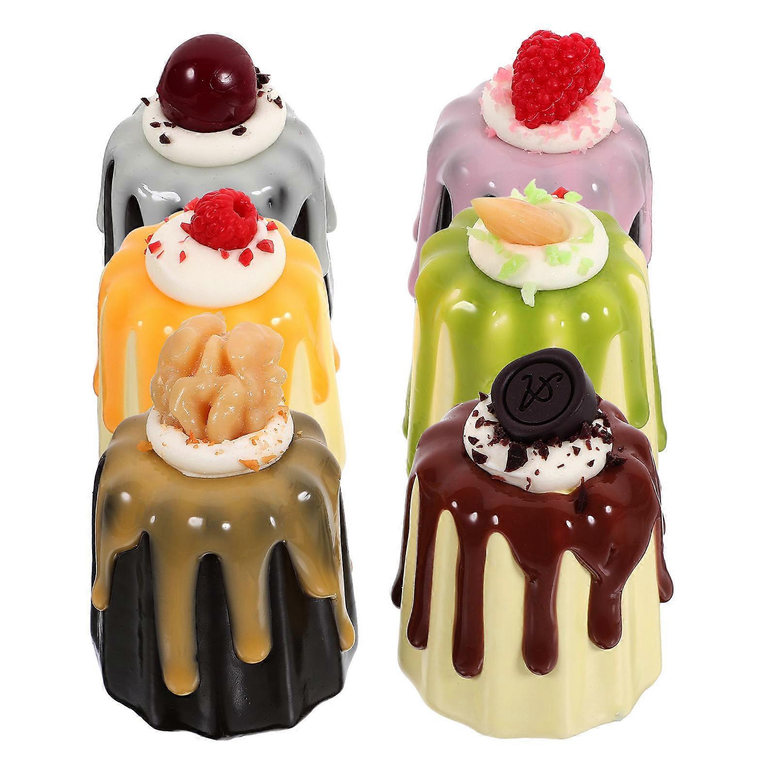 Artificial Cake Model Small Cake Mold for Decor 24Pcs Lifelike PVC