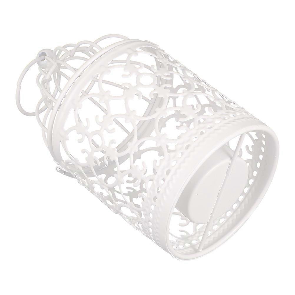 Cage Candle Holders Iron Candlesticks White 6Pcs Set