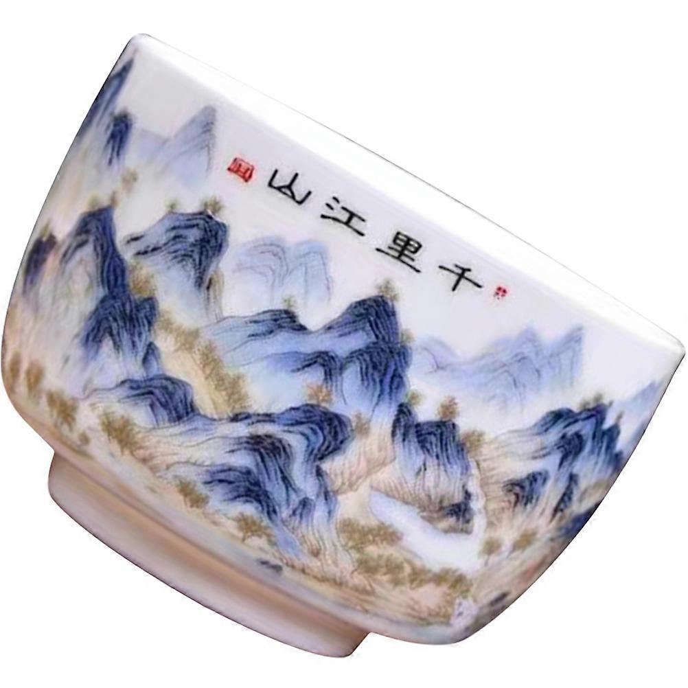 5Pcs Multi Colored Ceramic Teacups With Landscape Pattern Ideal For Tea Enthusiasts Perfect For Gift Use And Tea Ceremony