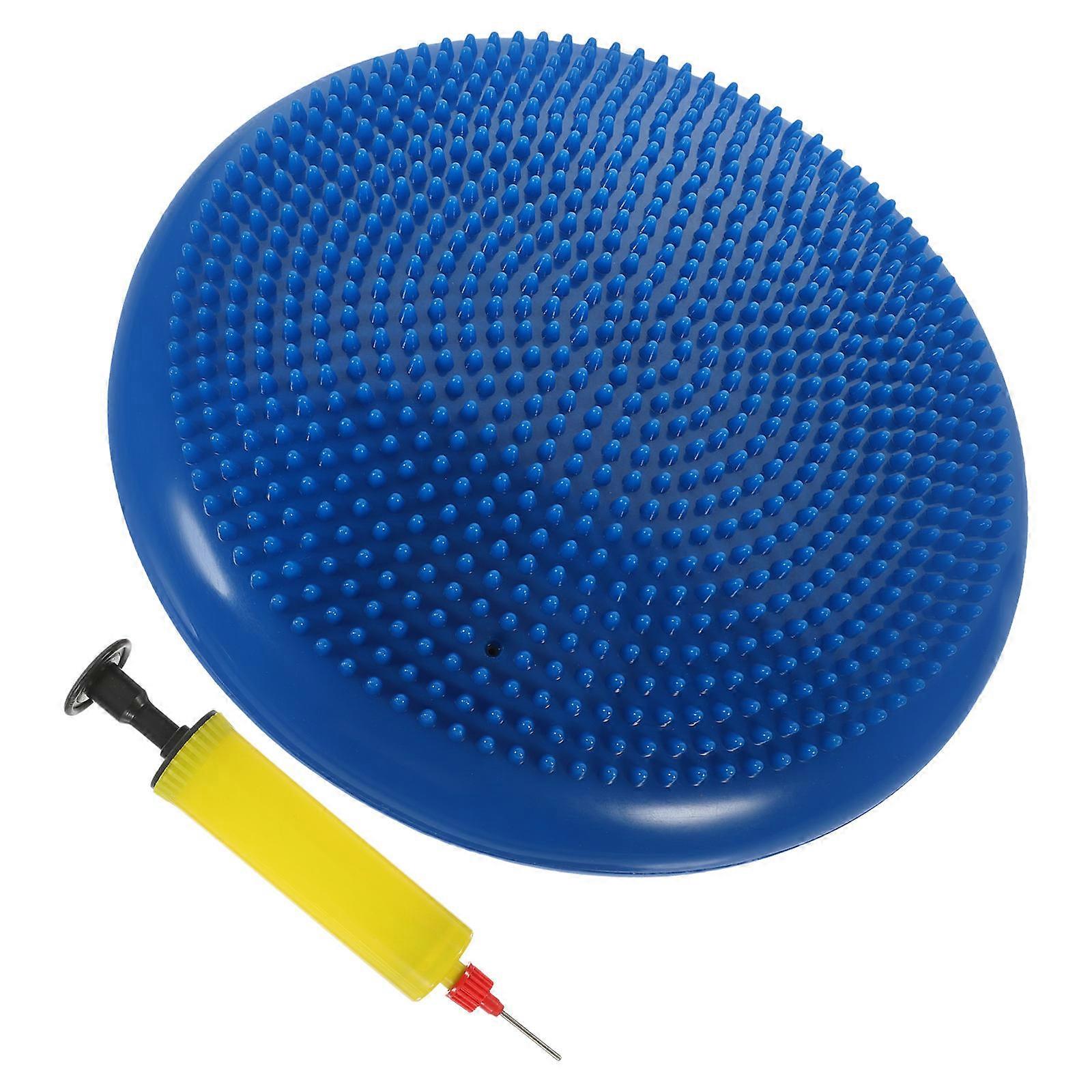 Balance Cushion 2Pcs Inflated For Office Ergonomics Improving Posture And Relieving Back Pain Blue Design With Hand Pump