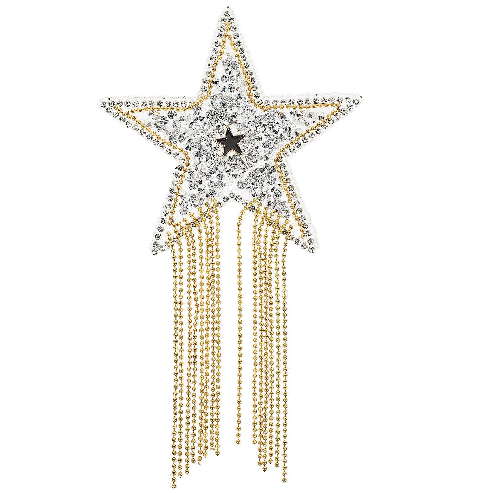 Silver Resin Star Shaped Patch for Clothing Iron on Patch 5Pcs DIY