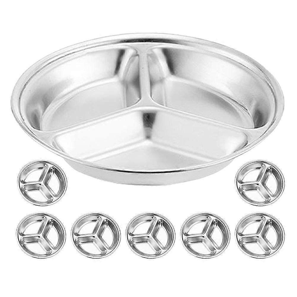 Silver Mini Stainless Steel Dipping Dishes With 3 Grids Design Perfect For Appetizer Serving At Parties And Sushi Nights Convenient For Camping