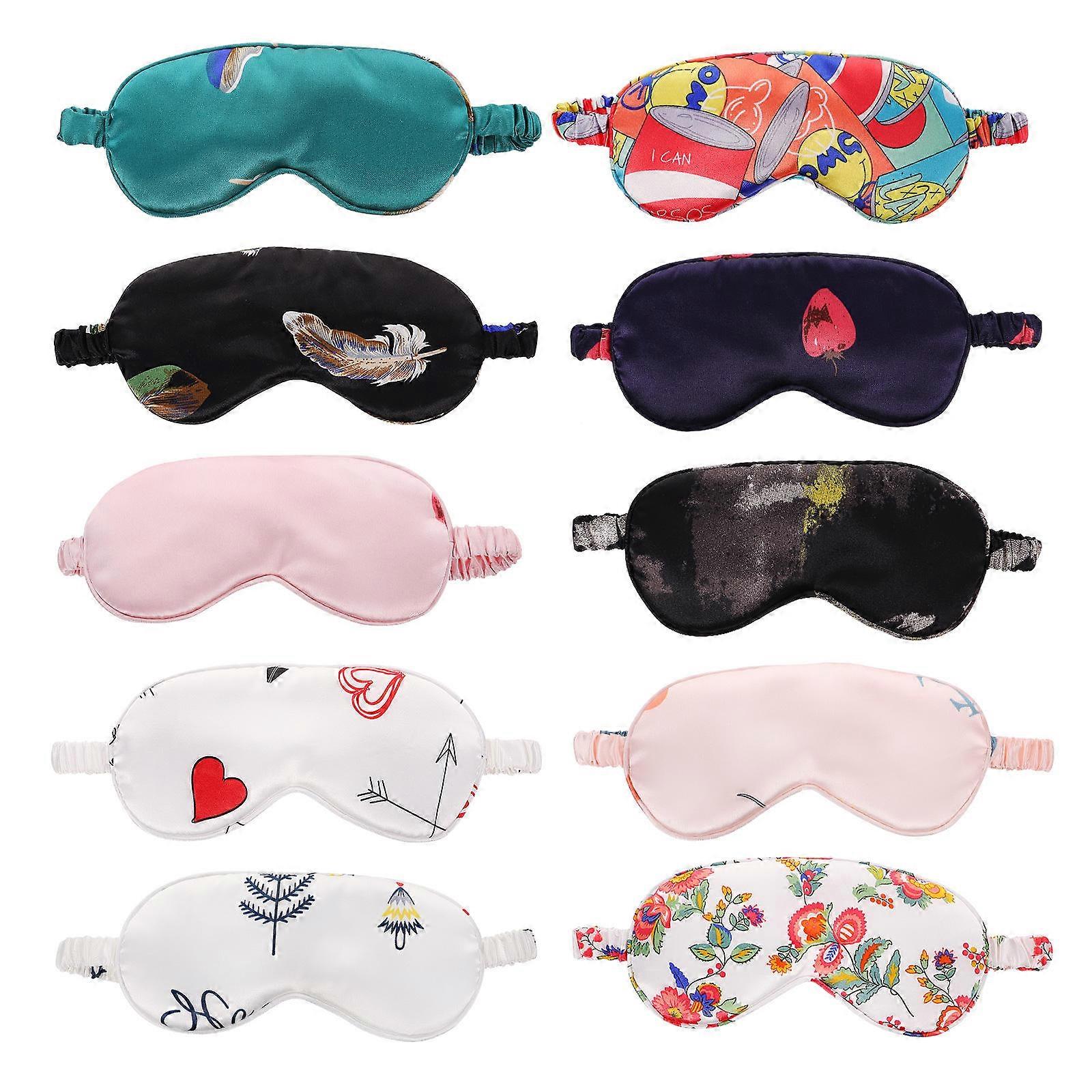 Sleeping Eye Cover Oval Shape Soft Comfortable Blindfold For Women Anywhere With Light Disturbance 21.9x10cm 10Pcs