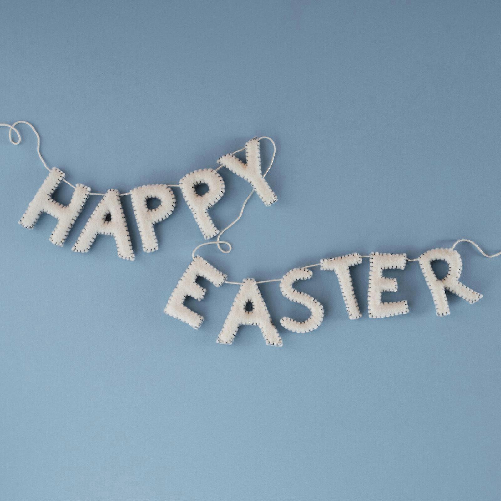 White Felt Happy Easter Bunting **TAKE OUT OF BOX**