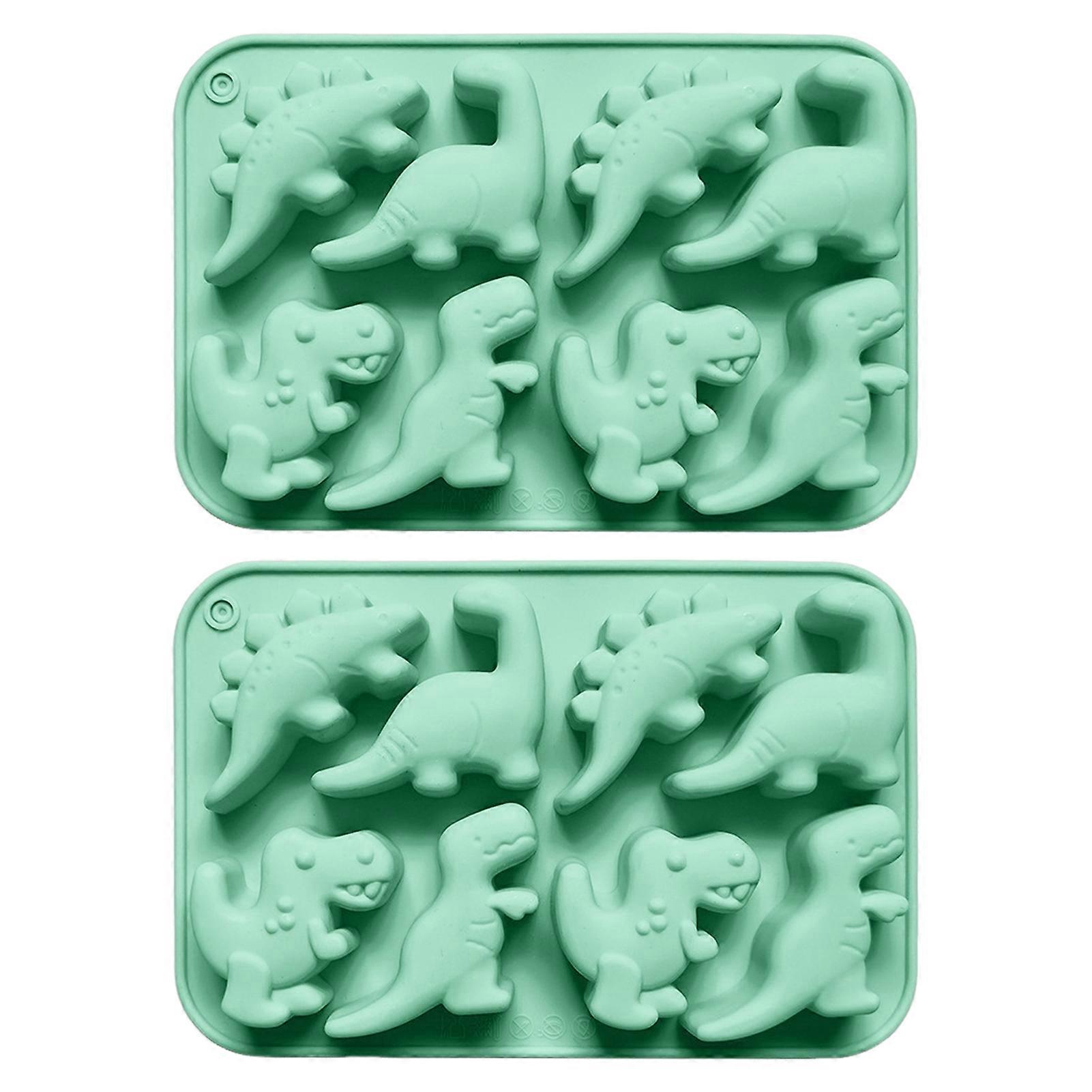 Dinosaur Silicone Mold Ice Cube Tray Flexible Fondant Chocolate Candy Mold Biscuit Cake Candle Soap Mold Easy Release Pastry DIY Tools