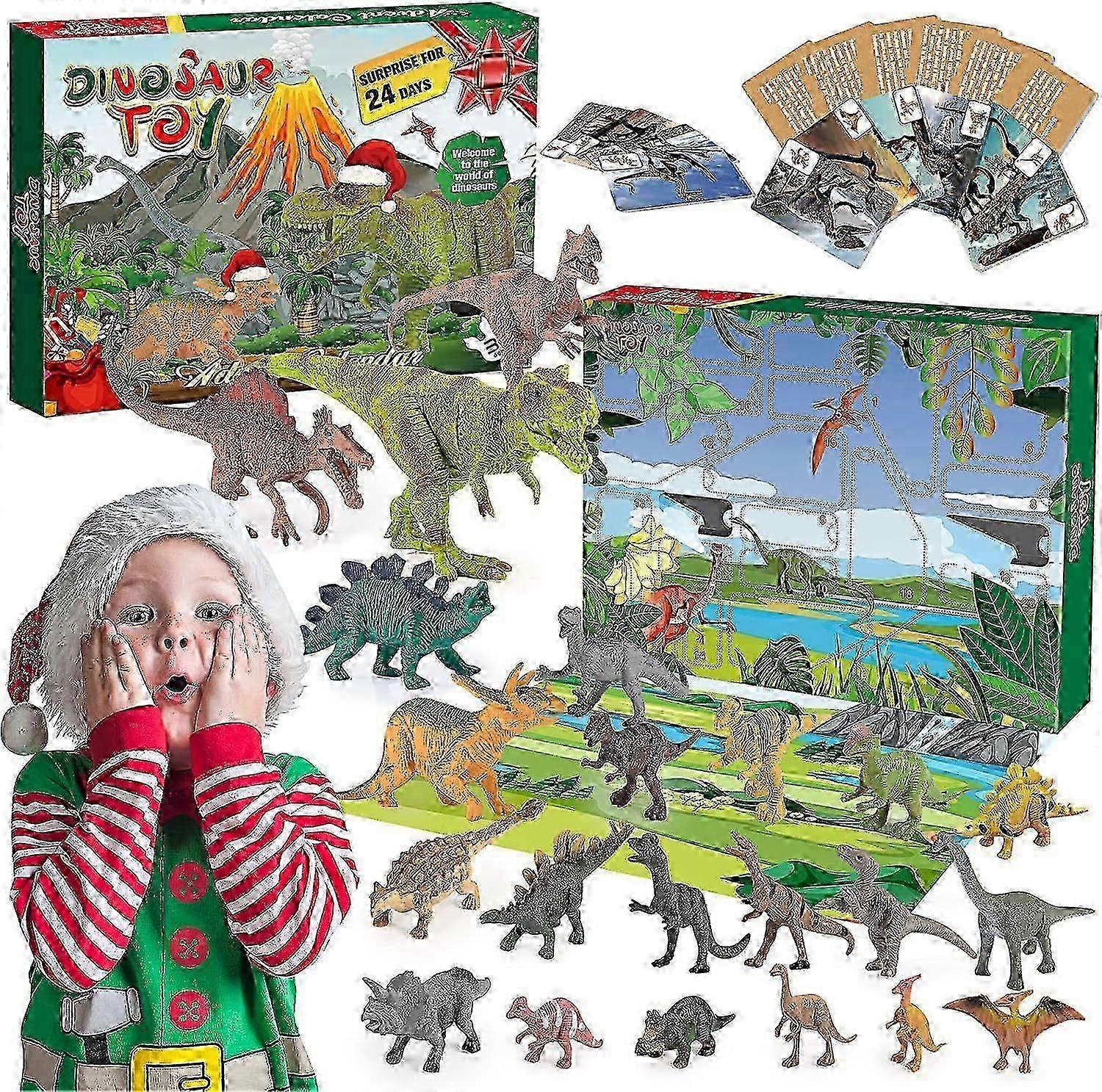 Christmas Countdown Dinosaur Blind Box Arrival Calendar Diy Tyrannosaurus Rex Dinosaur Toy Set