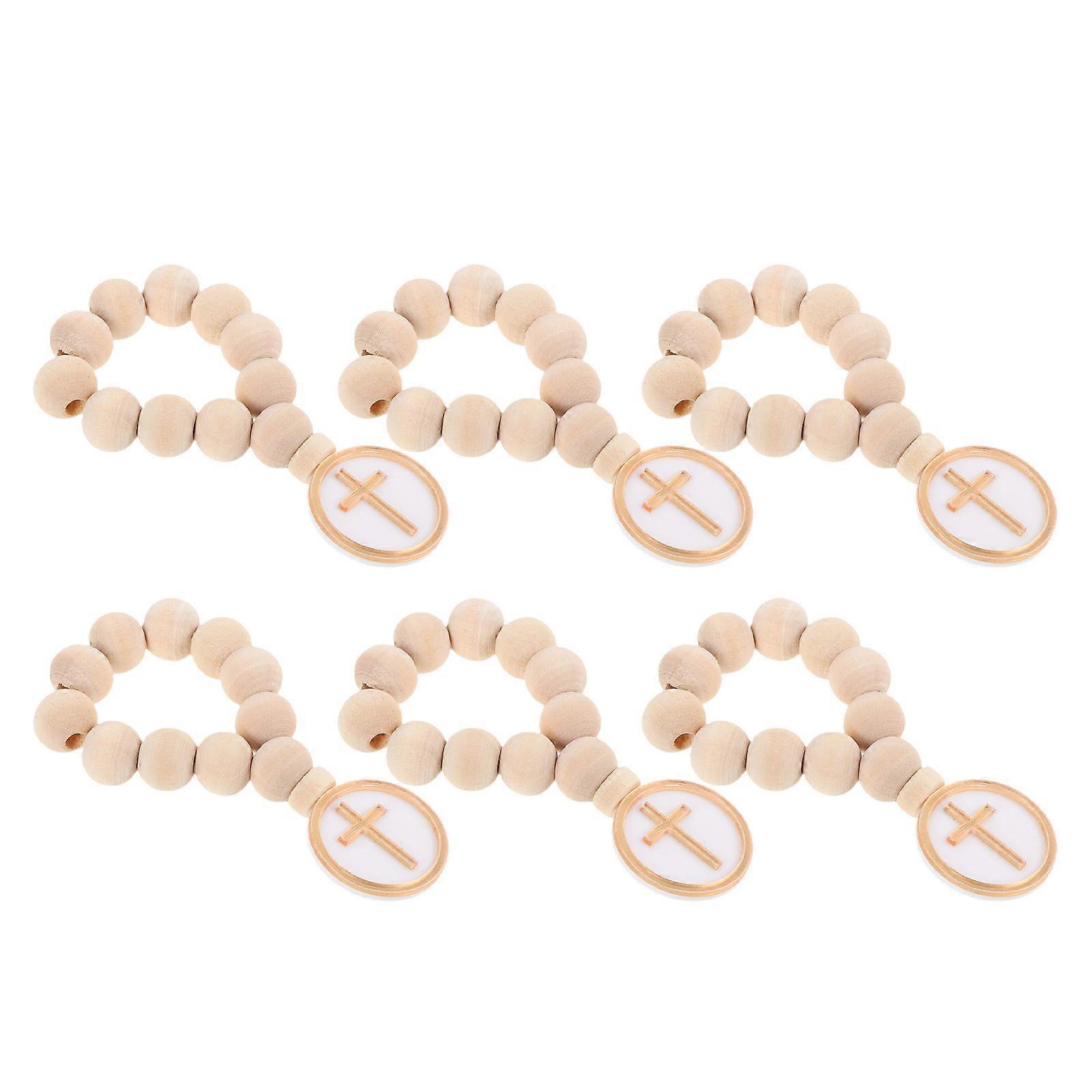Religious Keepsake Wooden Beads Rosary for Confirmation 24Pcs