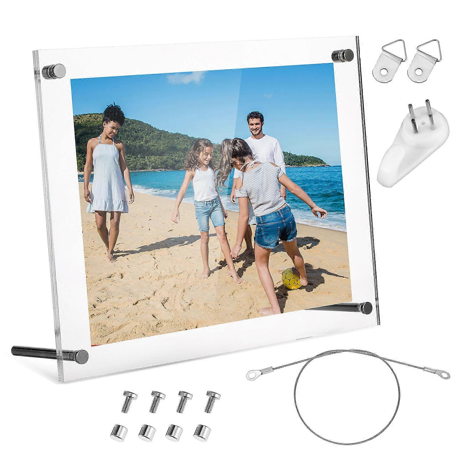 2Pcs Acrylic Picture Frame for Wall Or Desk Display Transparent Clear