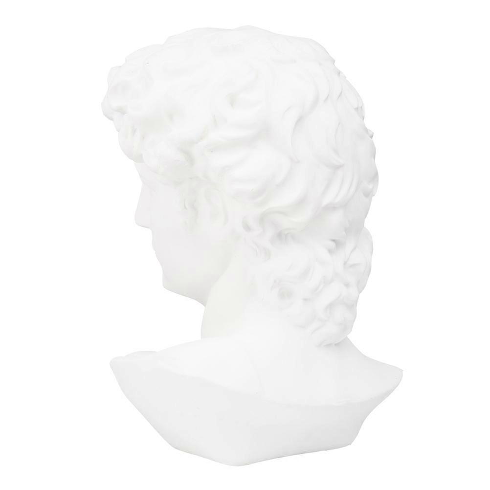 David Head Portrait Statue Adornment for Teaching Aid 2Pcs Resin White