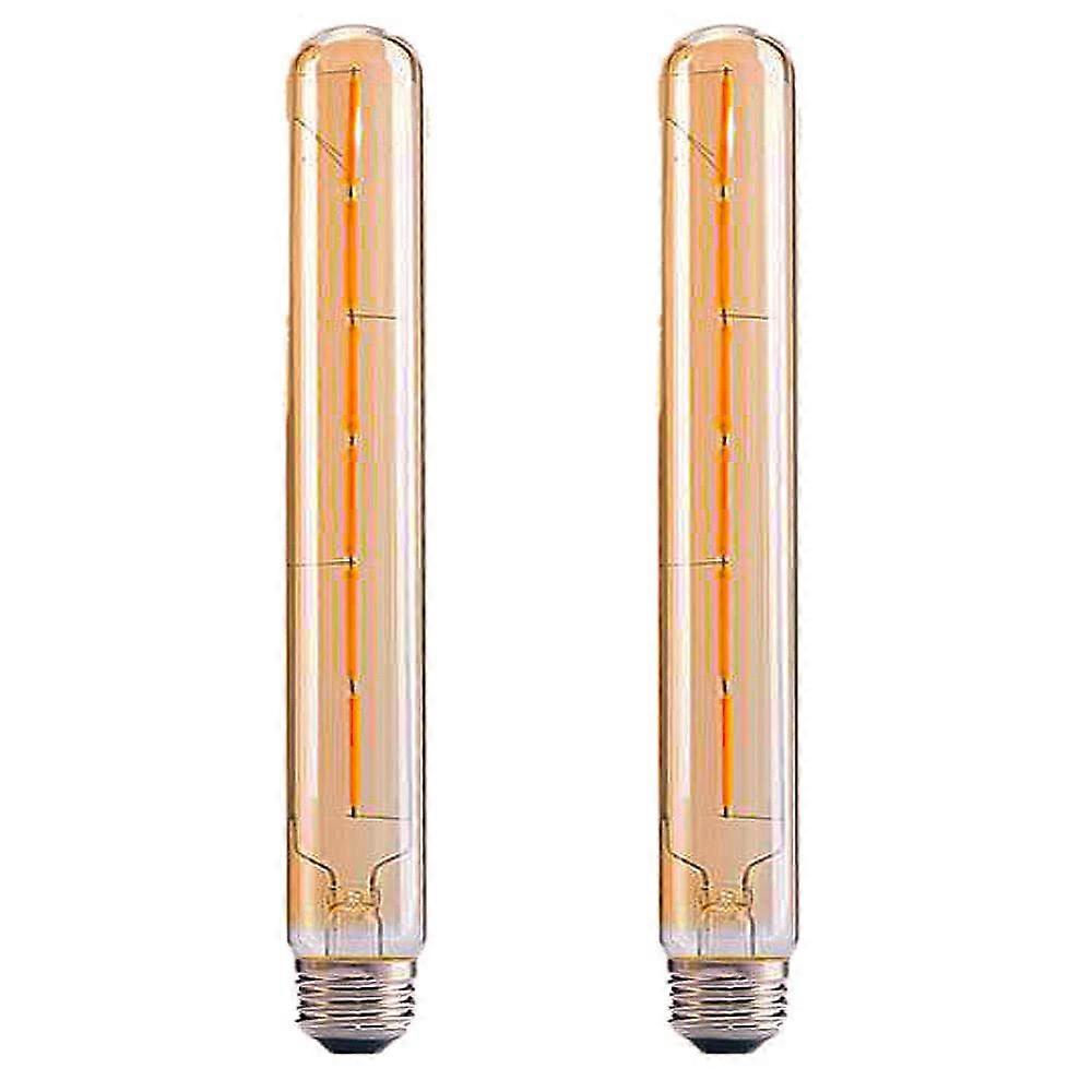 LED Edison Long Tube Light Bulbs Pack Of 2 E27 Base T30 30Cm 6W 600 Lumens 2700K Warm White Not Dimmable Filament