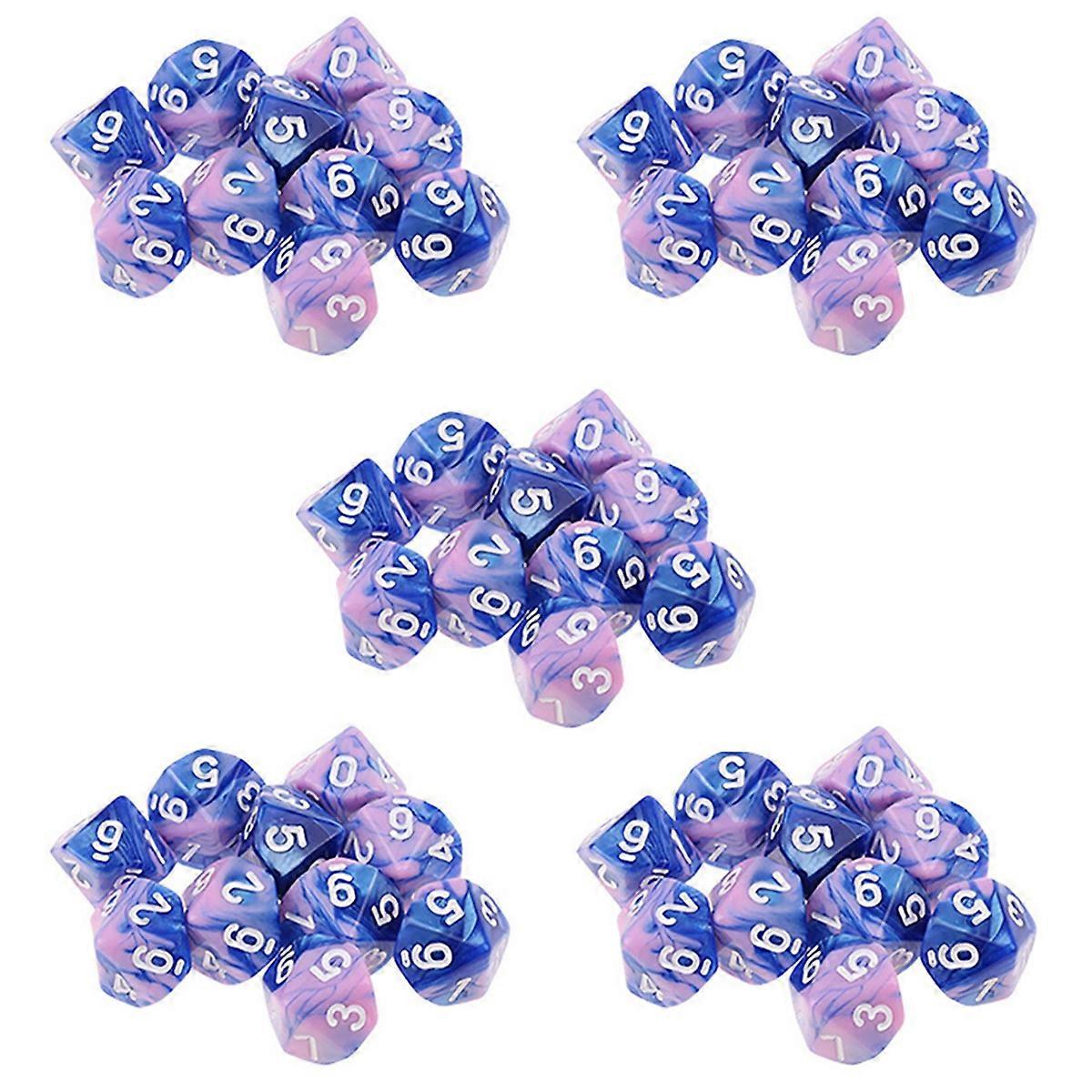 10Pcs D10 Polyhedral Dices Numbers Dials Desktop Game PXPF,Style 2