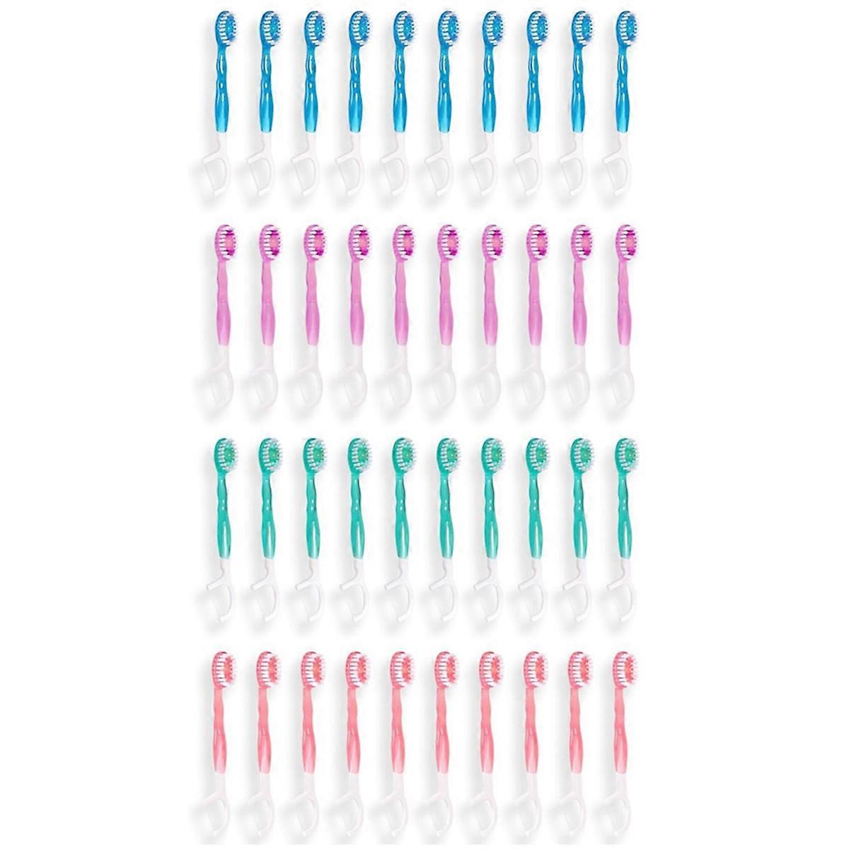 40 Pack Disposable Mini Travel Toothbrushes - 5 in 1 Function