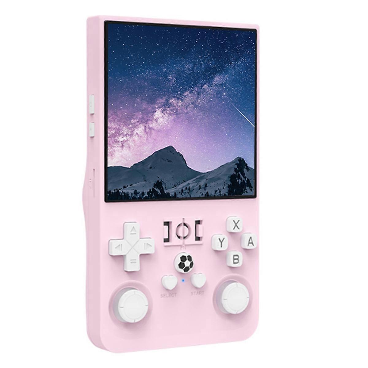 R36MAX Retro Game Console 128GB 4.0 Inch IPS Screen Pink