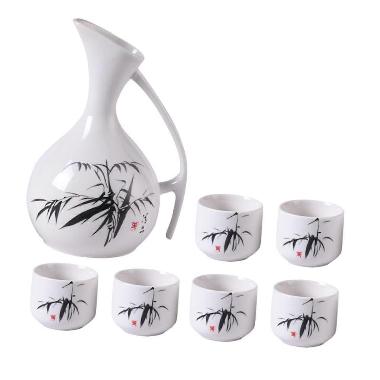 Japanese Sake Cup Set 4Piece With Lids, Glass Sake Cups For Hotel, Restaurant, Tea House, Home Use