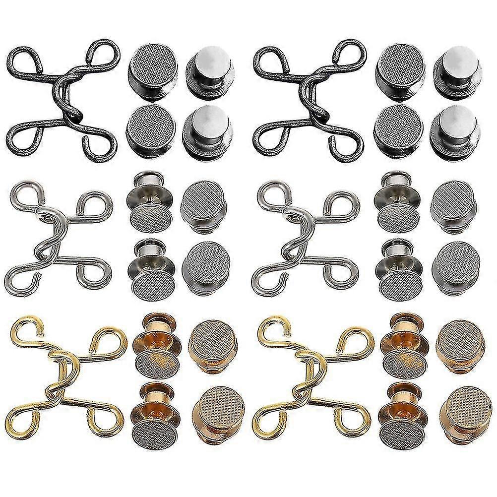 6 Sets Snap Buttons Adjustable Jean Button Pants Buttons Replacement No Sew Clothes Buttons