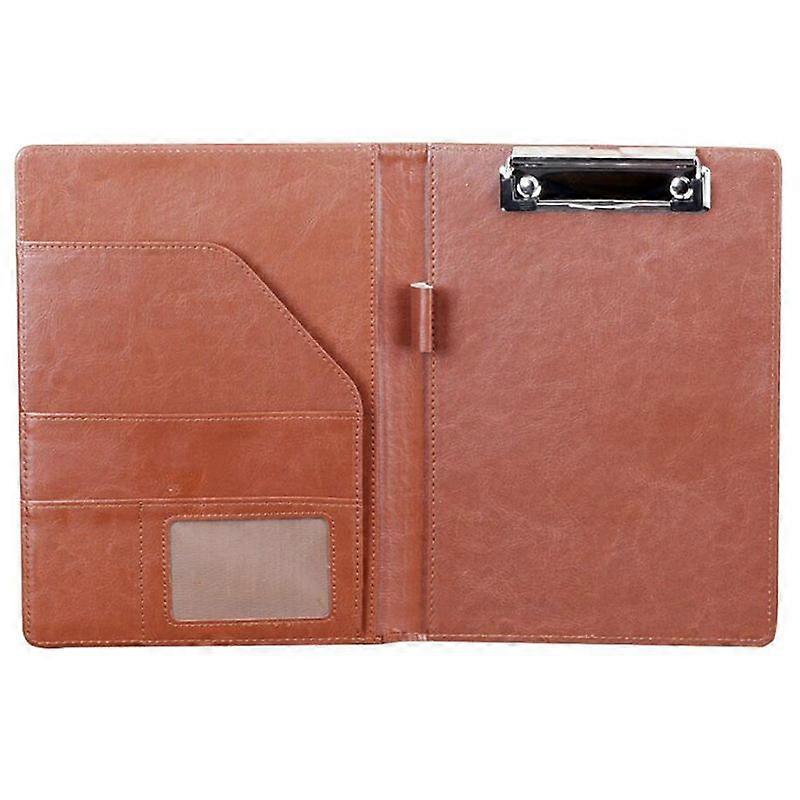 A5 Document Bag File Folder Clipboard Business Office Financial School Supplies (Brown)