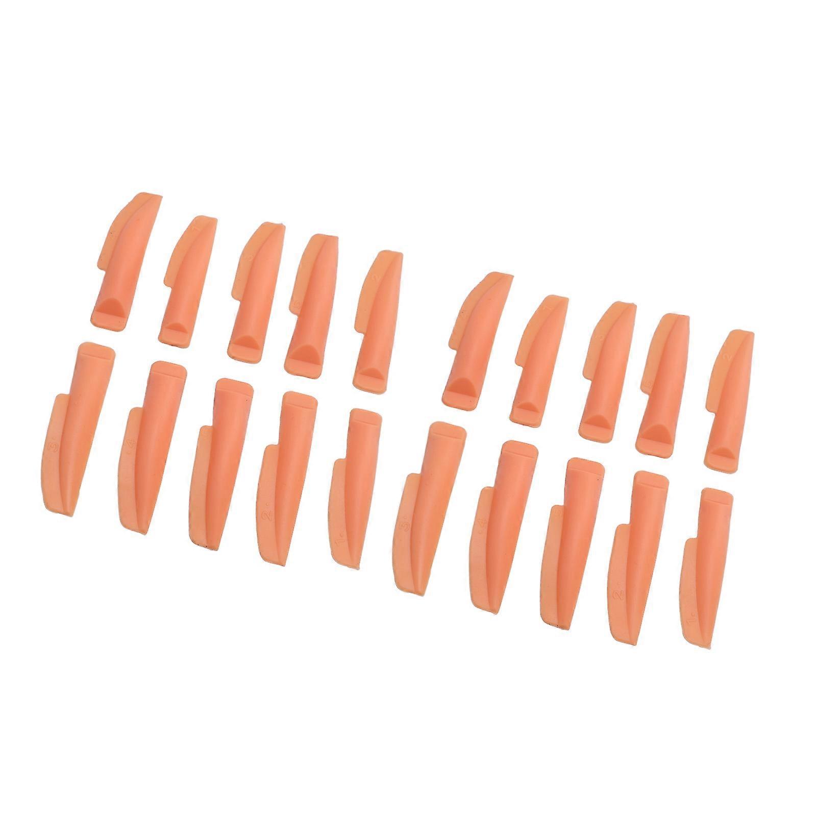10 Pairs Orange Silicone Eyelash Perm Pads Models 1-5 Reusable