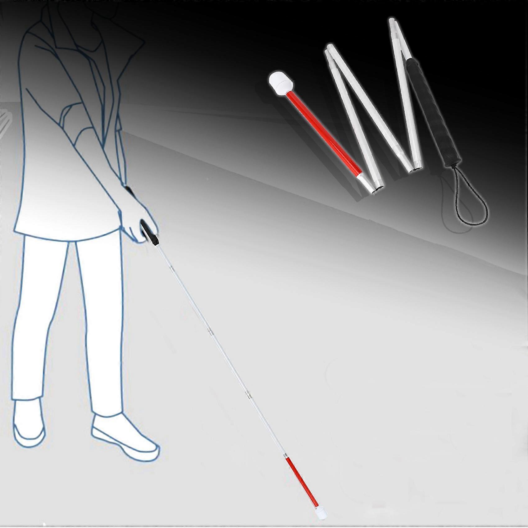 3X Aluminum Folding Cane 4-Sec Folding Cane with Rolling Tip for Blind Walking Stick