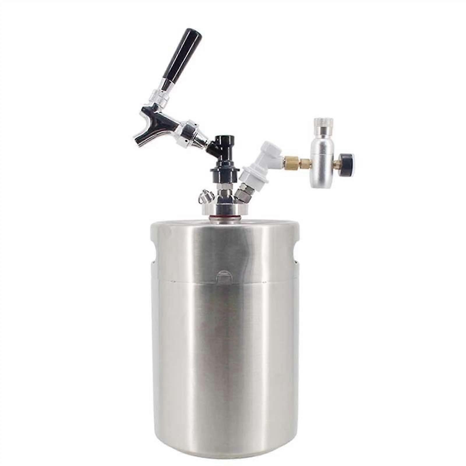 5L Mini Beer Keg Growler for Craft Beer Ball Lock Dispenser System with Tap Regulator Blue