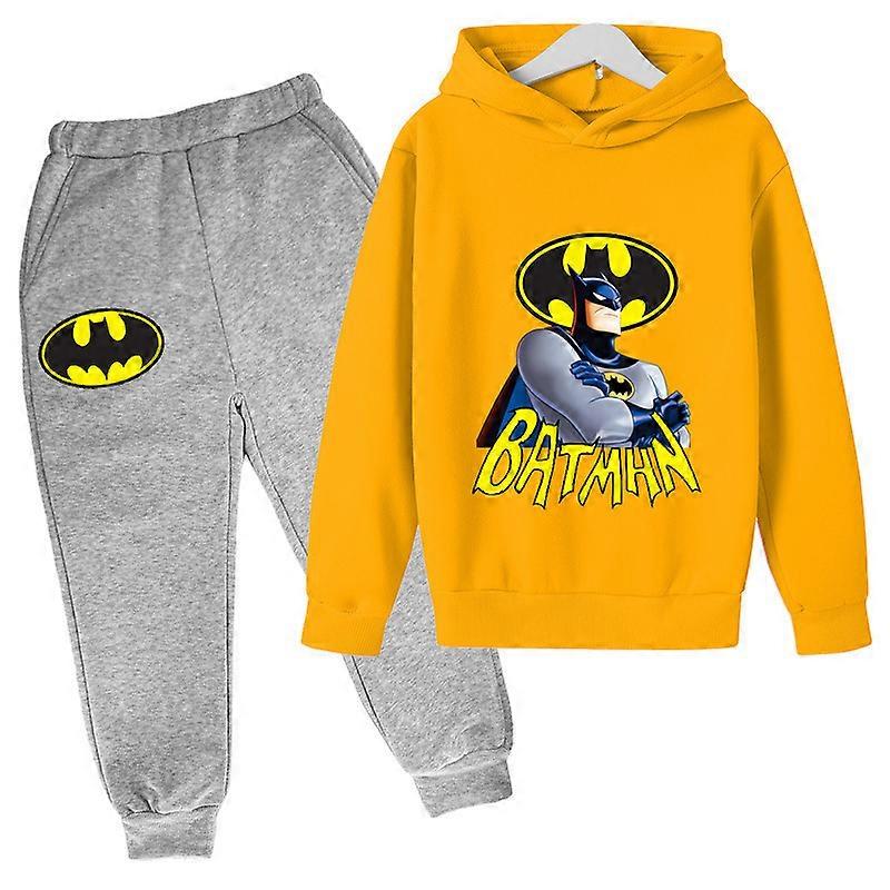 Children's two-piece hoodie set, including a new BATMAN pattern anime hero pullover for export