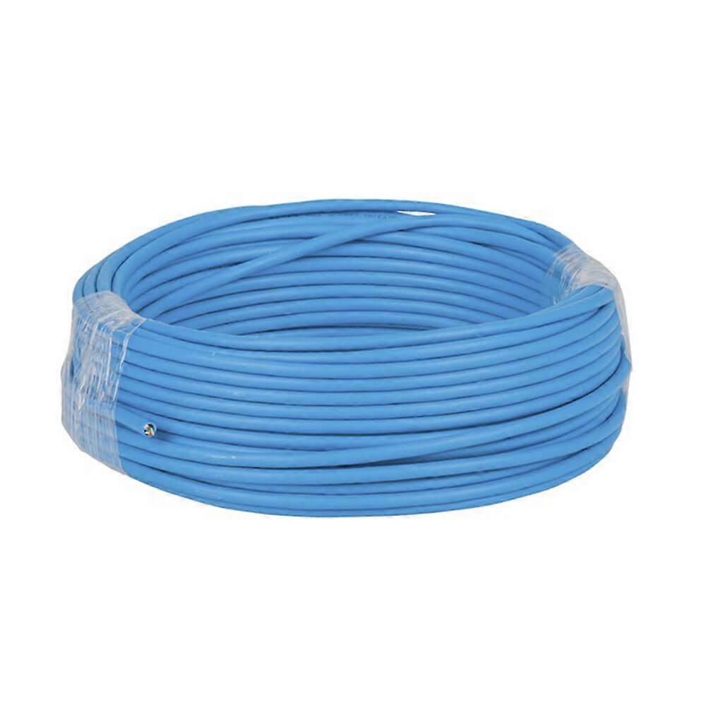 30M POLYWRAPPED Cat5e Solid Core Cable Blue Solid Copper Wire Plenum Rated Pvc