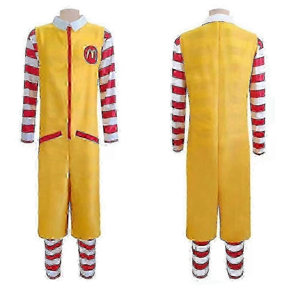 ロナルド・マクドナルド・ピエロ赤黄色仮装大人コスチュームメンズ面白いハロウィーンカーニバルパーティーコスプレ衣装