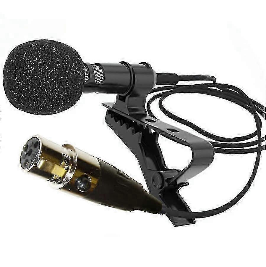Lavalier Mic Clip On Lapel Microphone with 4 Pin Mini XLR Body Pack Transmitter