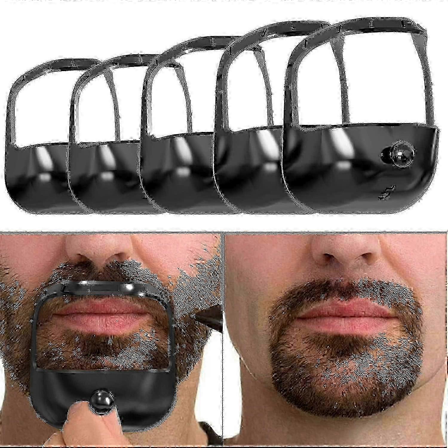 suitable for beard shaping tool, 5-piece goatee and mustache styling template set for men
