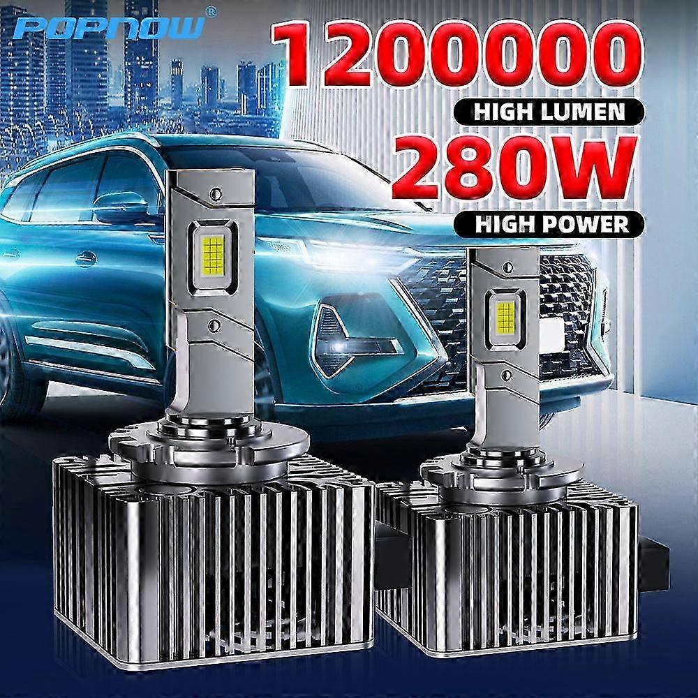 2pcs New 280w D1s Led Headlight D3s Canbus Bulbs Csp D4s D5s D2s Led Lights 120000lm D4r D2r Car Lamp D Series Car Bulbs 6000k