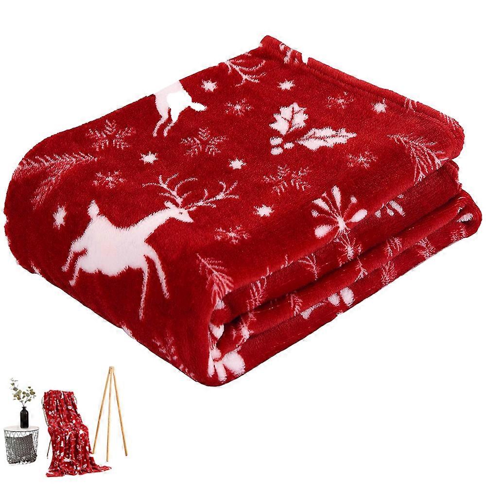 Christmas Prints Fleece Throw Soft Sofa Blanket Prints