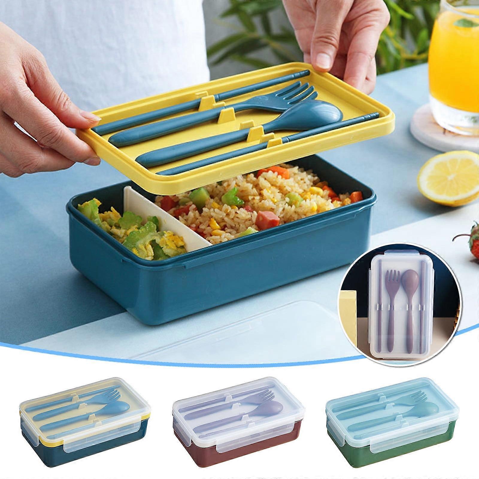 maxiaoxia Plastic Lunch Box, Fresh-Keeping & Microwave Safe, Sealed Insulated Bento Box with Tableware, Reusable for Work, School