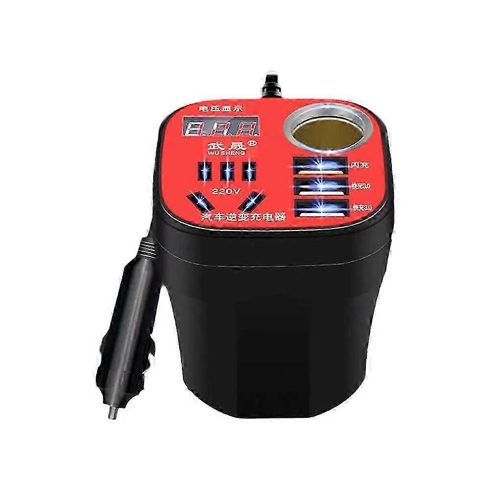 Auto Power Inverter 24V 12v 220v 120W Display a Led 3 Porte Accendisigari USB fonte QC3.0 220 + inversor v automotiva 12 v S9P1