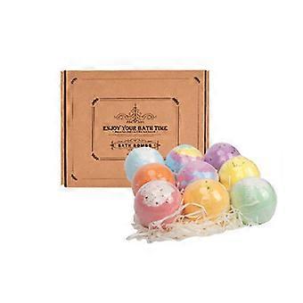 Gift box containing 9 essential oil bath salt balls.