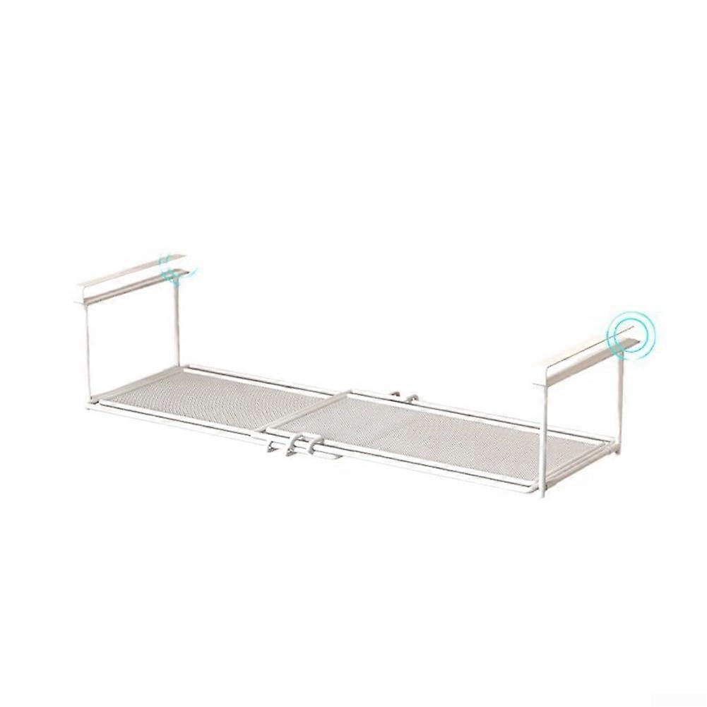 Metal Under Shelf Organizer 30 To 60 Cm Adjustable White Kitchen Storage Rack