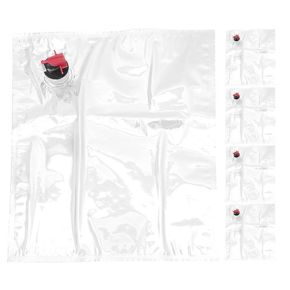 5pcs Reusable Wine Bag With Spout For Travel Portable Wine Bladder For Red Wine beverage Juice Pouch Beverage Storage Containers For Camping And Hikin