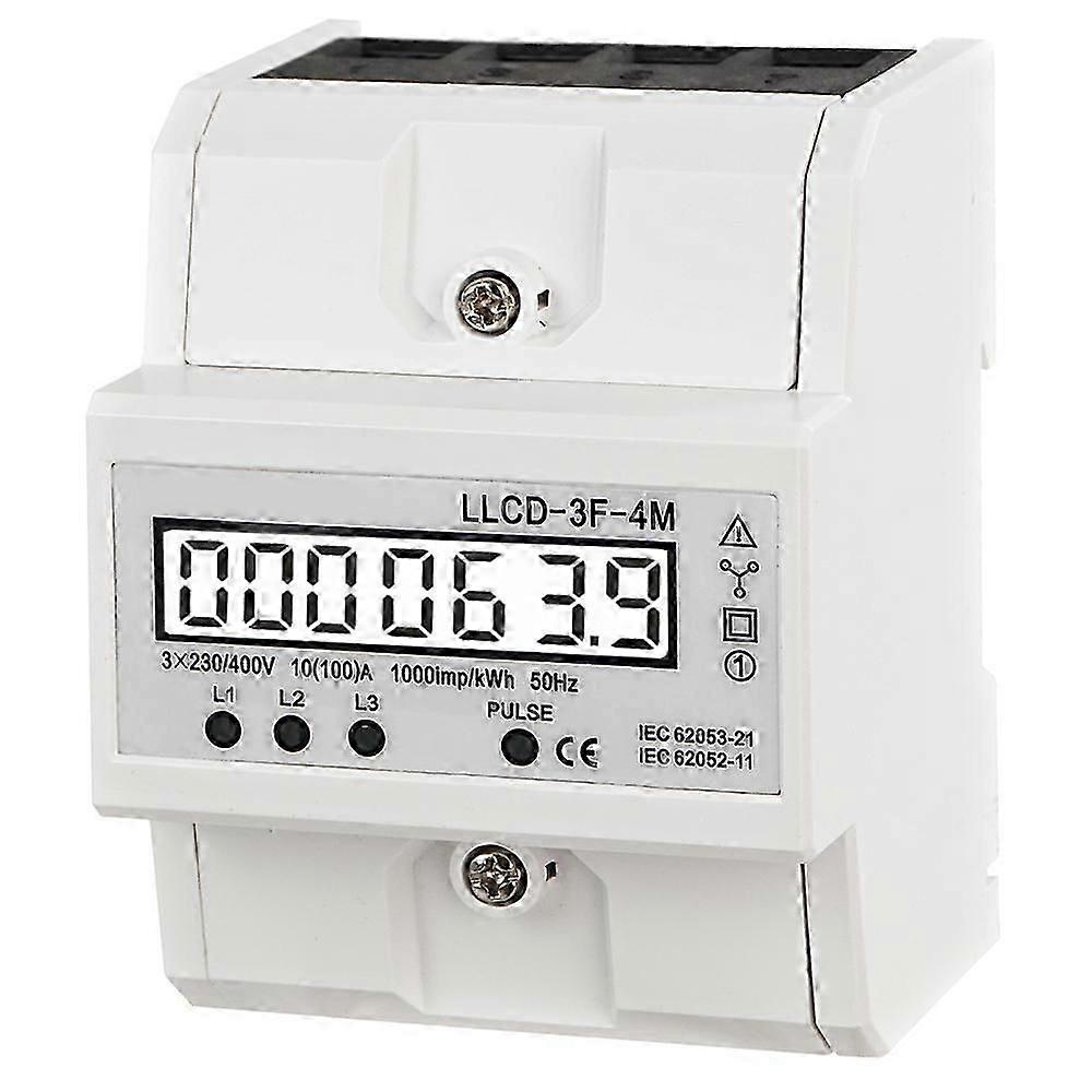 Electric Meter for Household Use-Three Phase, 10(100)A, LCD, Calibrated