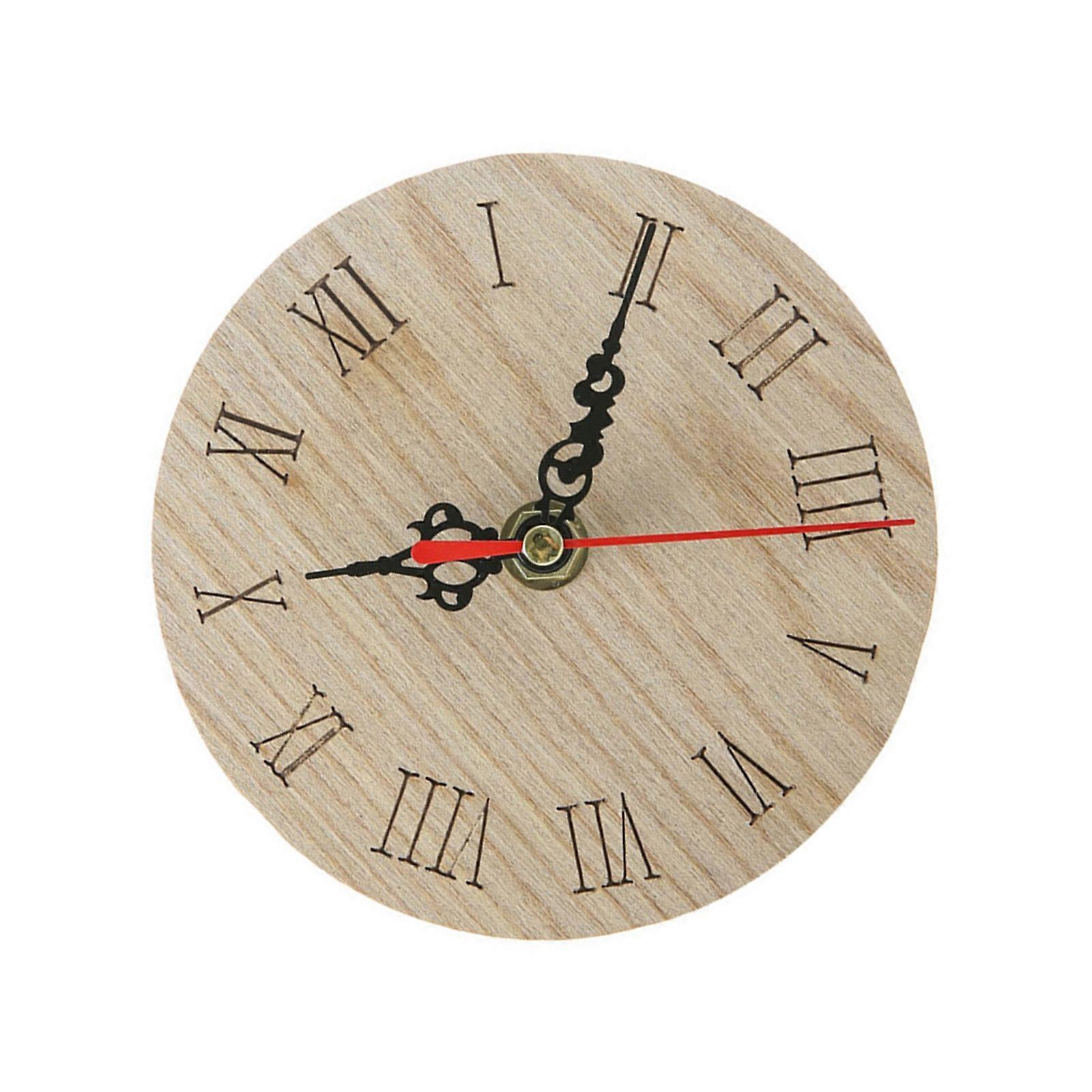 Retro Styles Wood Desk Clock with Quiet Movement Battery Operated Small Clock for Offices Bedrooms and Living Area Multicolor