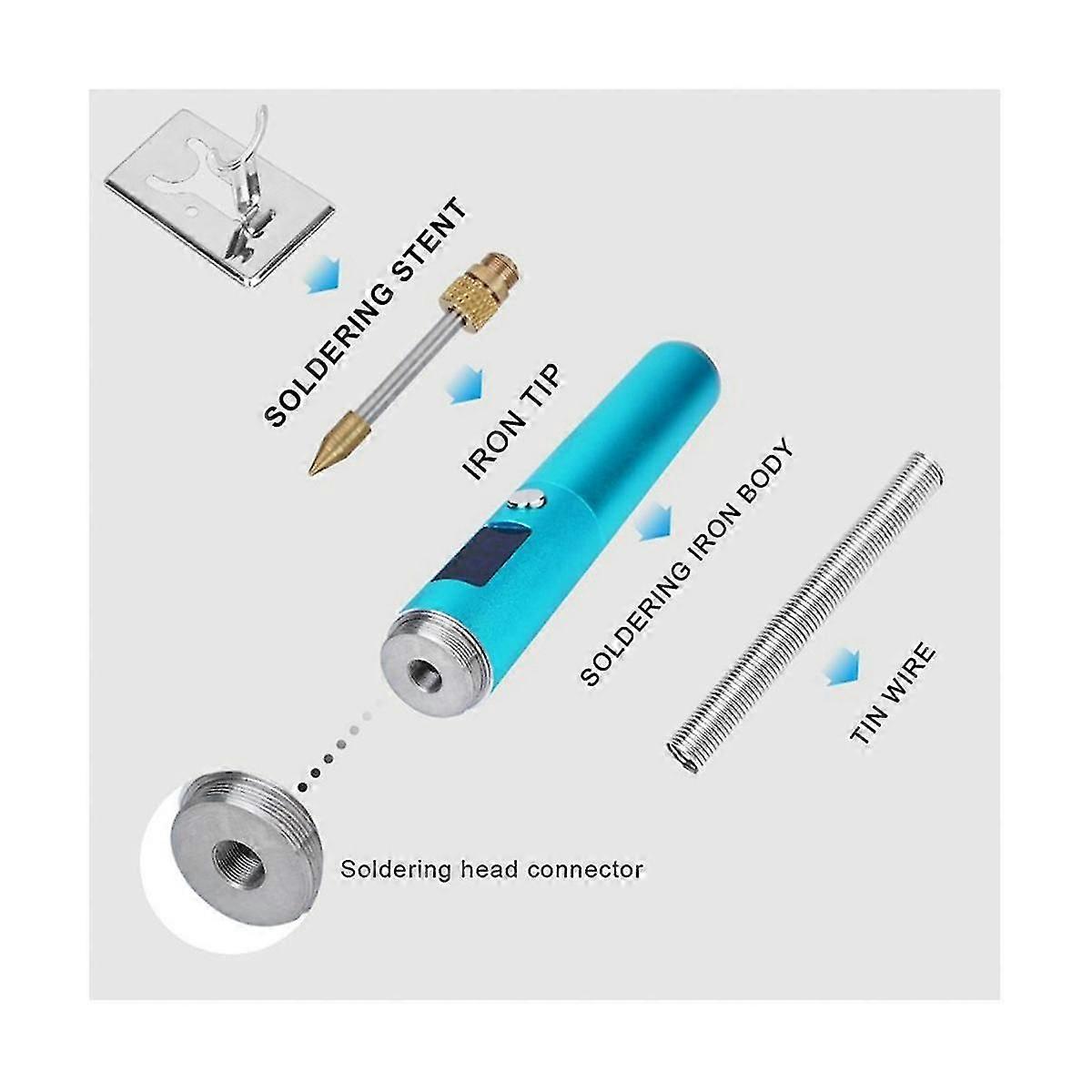 High-power Cordless Soldering Iron Rechargeable Soldering Iron Portable Removable Battery With Led