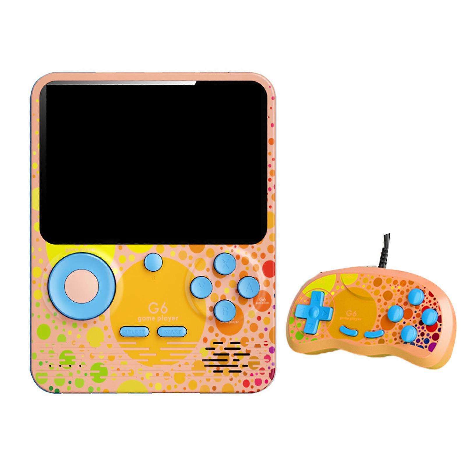 666 In 1 Handheld Game Console Portable Retro Gaming Device For Single Double Players With Built In Power Backup And Bright Color Screen  pink