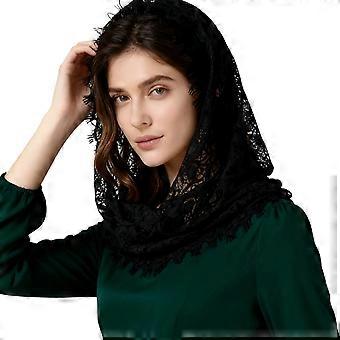 Stilvoller Blumenschal, elegante Kopfbedeckung, modisches Accessoire für Tag und Nacht, vielseitiger Nylonschal, weiß