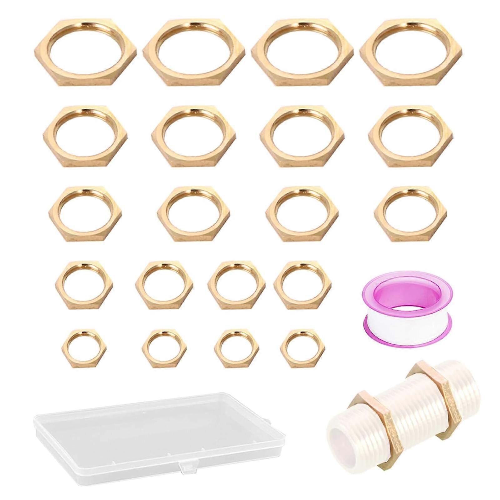 20Pieces Practical Brass Locking Nuts Set for Universals Pipe Connection Water Supply Lines Easy Maintenance Accessory Multicolor