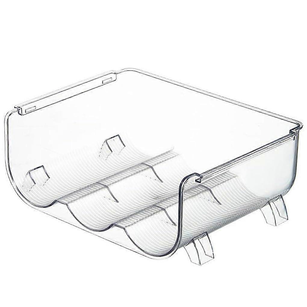 Stackable Water Bottle Storage Rack Clear 3 Grid Holder for Fridge Cupboard Bar Cafe