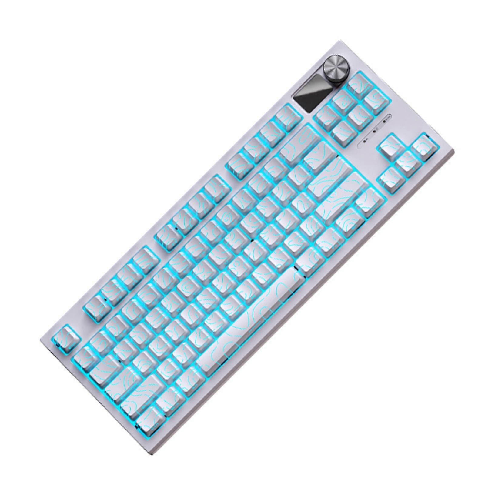 Office Play Keyset With Outline Ergonomic Arrangement Hot Exchange Mechanical Switches Exchangeable Keycaps And Side Published Personalities  White